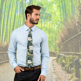 Tropical Flower Chinoiserie Asian Dusty Teal Print Slips