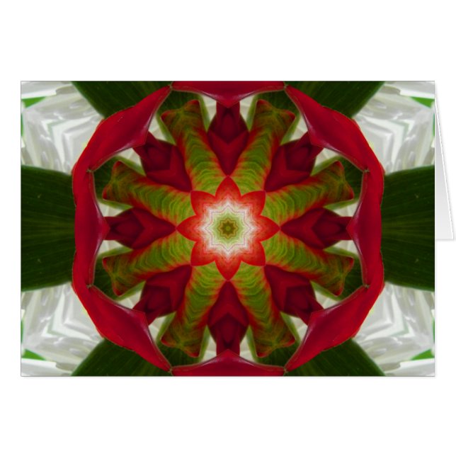 Tropical Flower Mandala Hälsningskort (Framsidan Horizontal)