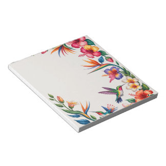 Tropical Flowers And Hummingbirds Anteckningsblock