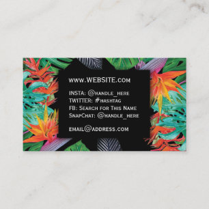 Tropical Flowers Bird of Paradise Professionell Visitkort