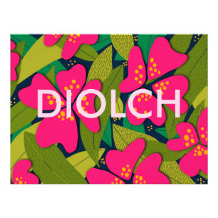 Tropical Flowers Welsh Tack Poster