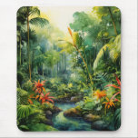 Tropical Forest Musmatta<br><div class="desc">A Watercolour landscape of a tropical forest with colourful flowers</div>