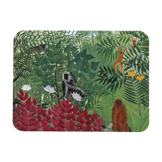 Tropical Forest with Monkey, 1910 (oil on canvas) Magnet (Horisontell)