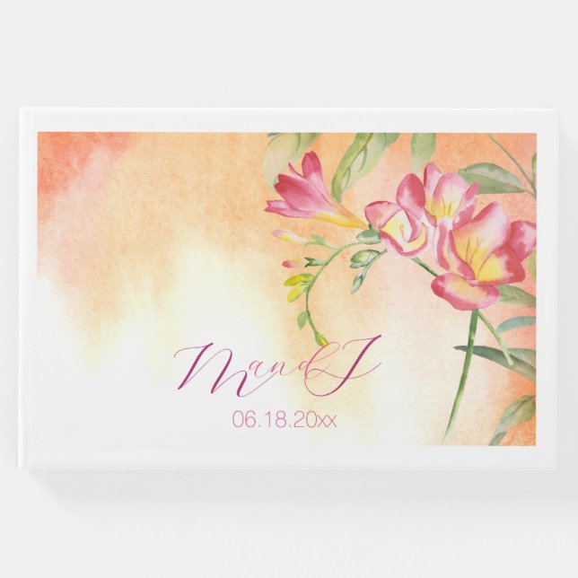 Tropical Freesia Bröllop Gästböcker (Framsida)