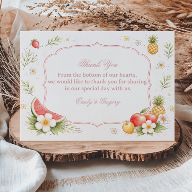Tropical Fruit Floral Appreciation Tack Kort (Skapare uppladdad)