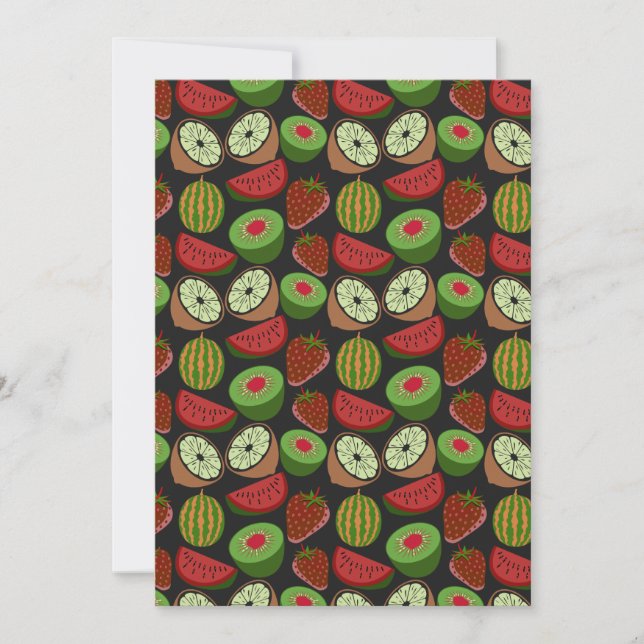 Tropical fruit seamless pattern colorful kort (Framsida)