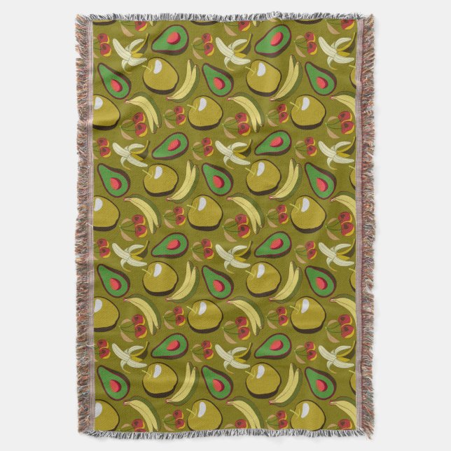 Tropical fruit seamless pattern yellow filt (Framsidan Vertikal)