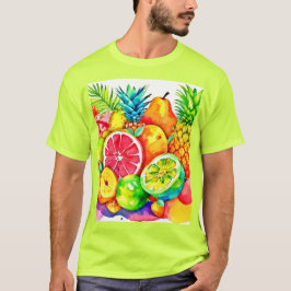 Tropical Fruit Tecknad Art T Shirt