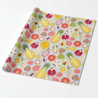 Tropical fruit wrapping paper presentpapper