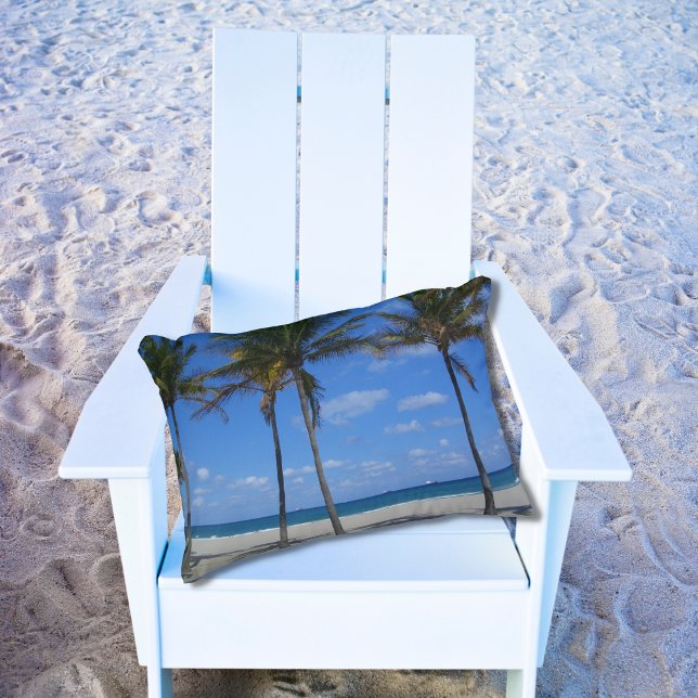 Tropical Ft Lauderdale Florida Beach Handflatan Tr Prydnadskudde (Skapare uppladdad)