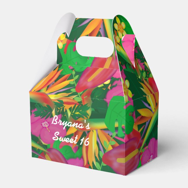 Tropical Garden Bird of Paradise Party Favor box Presentaskar (Framsidan Sidan)