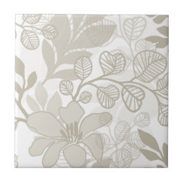 Tropical Garden Blooming Flowers Löv L2 Blommigt Kakelplatta