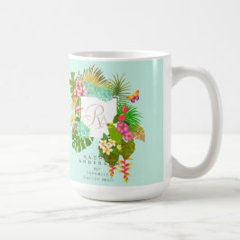Tropical Garden Monogram Grönt Kaffemugg