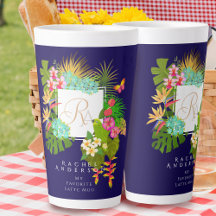 Tropical Garden Monogram Navy