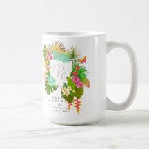 Tropical Garden Monogram White