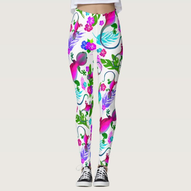 Tropical Gecko Leggings (Framsida)