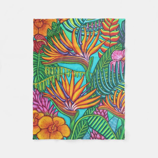 Tropical Gems Anpassningsbar Fleece Blanket (Framsidan)