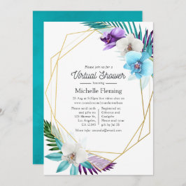 Tropical Geometric Summer Virtuell Baby Shower Inbjudningar