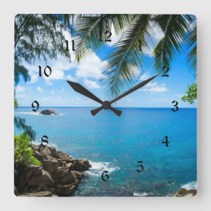 Tropical Getaway Fyrkantig Klocka