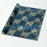 Tropical Gift Blue Metallic Elegant Presentpapper<br><div class="desc">Faux metallblått med tropiska fern mönster. Det här är ett presentbyte för alla tillfälle. Så underbar och chic. Perfekt för all din speciella presentförpackning.</div>