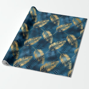 Tropical Gift Blue Metallic Elegant Presentpapper