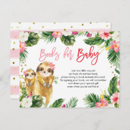 Tropical Girl Sloth Bokar för Baby Card Inbjudan Vykort