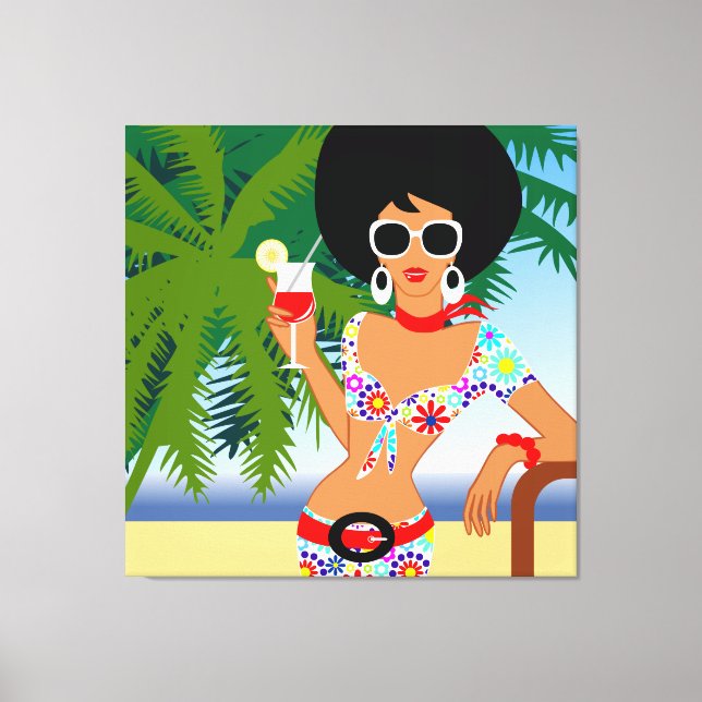 Tropical Girl Wrapped Canvas (Framsida)