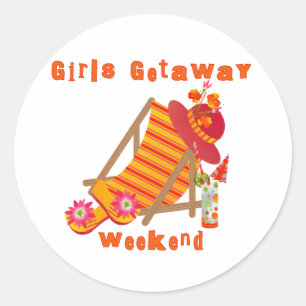 Tropical Girls Getaway Helg Runt Klistermärke