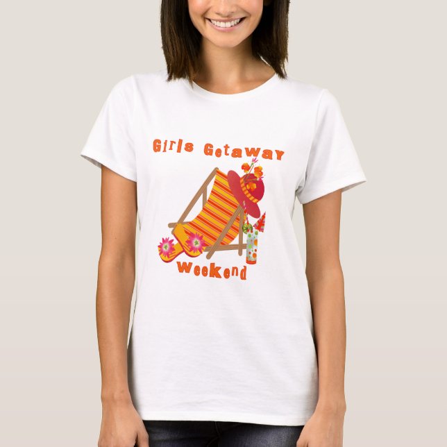 Tropical Girls Getaway Helg T Shirt (Framsida)