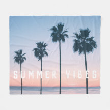 Tropical Girly Rosa & Blue Handflatan Träd Sunset 