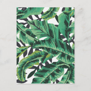 Tropical Glam Banana Löv Mönster Vykort