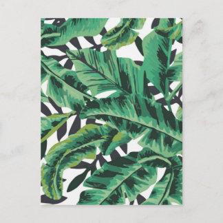 Tropical Glam Banana Löv Mönster Vykort
