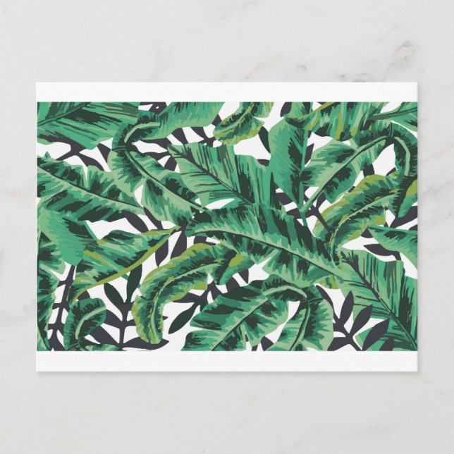 Tropical Glam Banana Löv Mönster Vykort (Framsida)