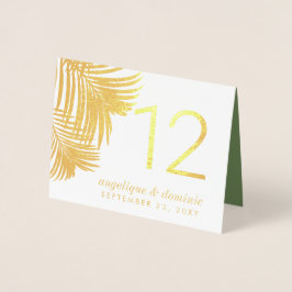 Tropical Glam Handflatan Lövs REAL FOIL Bordsnumme Folierat Kort