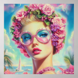 Tropical Glamor Queen Poster