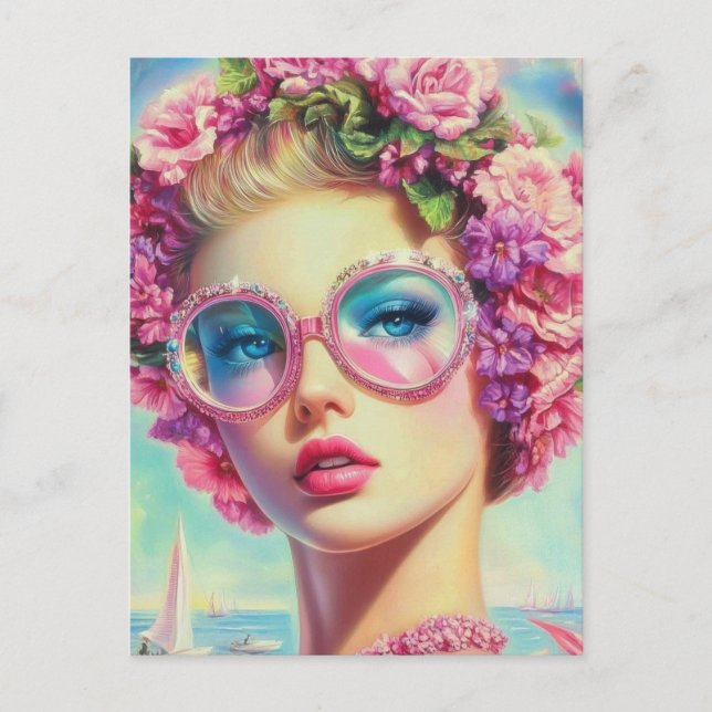 Tropical Glamor Queen Vykort (Framsida)