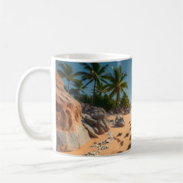 Tropical Golden Shell Beach Chic Kaffemugg
