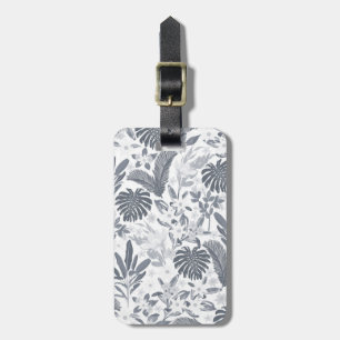 Tropical Grått Blommigt Greenery Bagagebricka