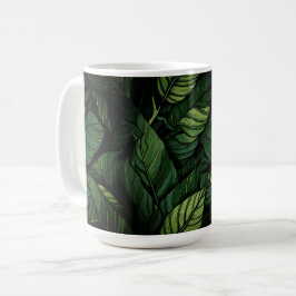 Tropical Green Leaves  Housewarming Gift Kaffemugg