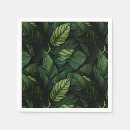 Tropical Green Leaves  Housewarming Gift Pappersservett