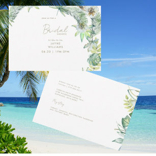 Tropical Greenery Beachy Möhippa Inbjudningar