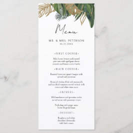 Tropical Greenery Botanical Summer Boho Wedding Meny