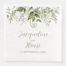 Tropical Greenery Bröllop Pappersservett
