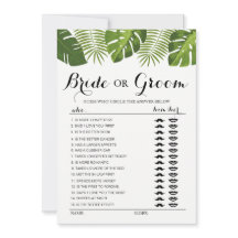 Tropical Greenery Brud eller Brudgum spel redigerb