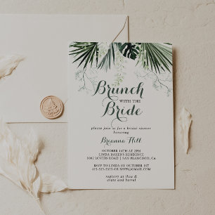 Tropical Greenery Brunch med Bride Shower Inbjudningar