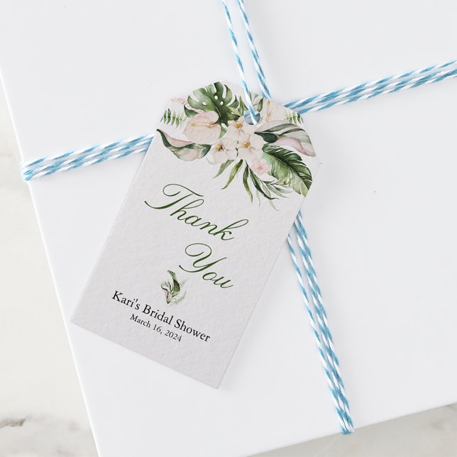 Tropical Greenery Favor Tag Presentetikett (Skapare uppladdad)