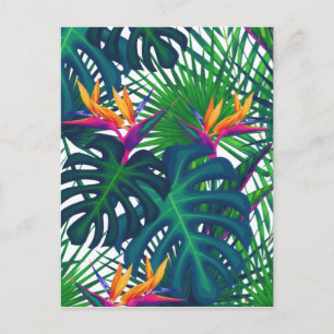 Tropical Greenery Jungle Löv paradise Helg Vykort