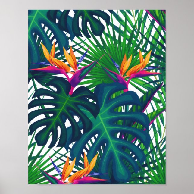 Tropical Greenery Jungle Löv paradise Poster (Framsidan)