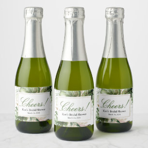 Tropical Greenery Mini Champagne Flaska-etikett