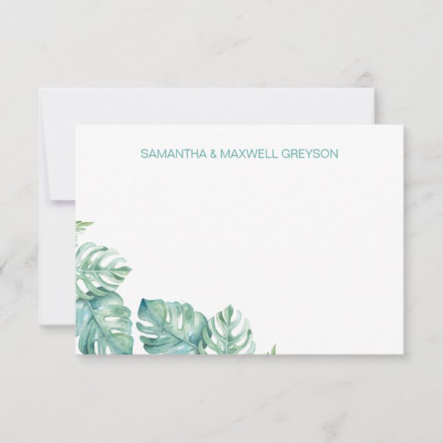 Tropical Greenery Personlig Stationery Anteckningskort (Framsida)
